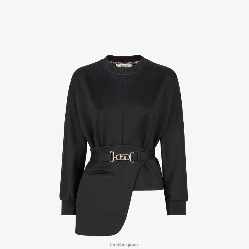 vêtements Fendi sweat-shirt en jersey noir femmes 8X8J2J1210 Fendi Sac