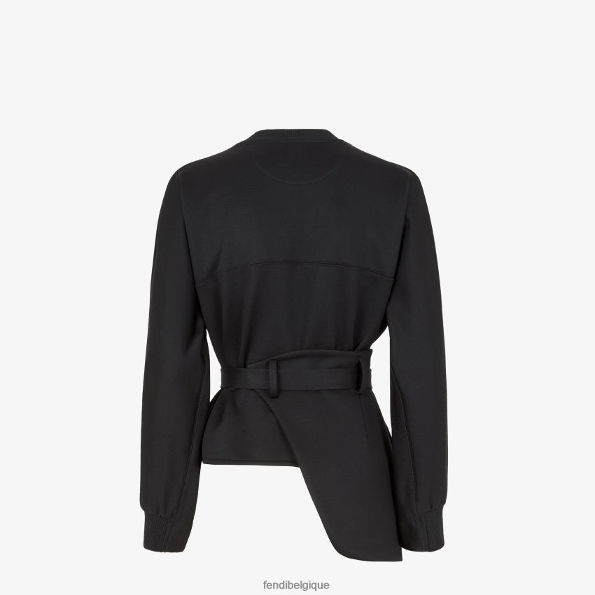 vêtements Fendi sweat-shirt en jersey noir femmes 8X8J2J1210 Fendi Sac
