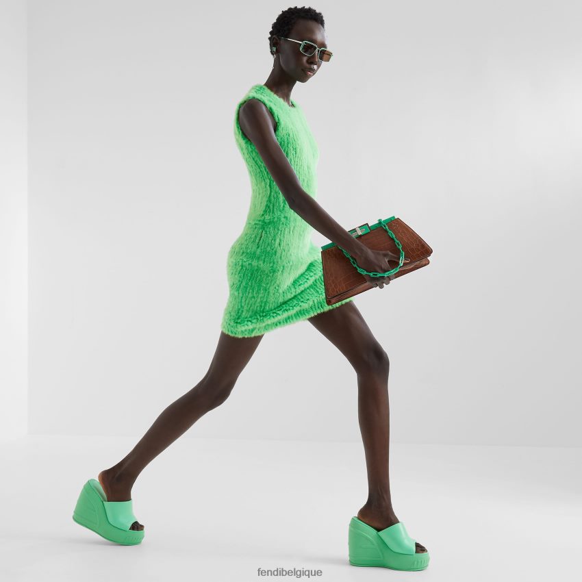 vêtements Fendi robe de vison vert femmes 8X8J2J1108 Fendi Sac
