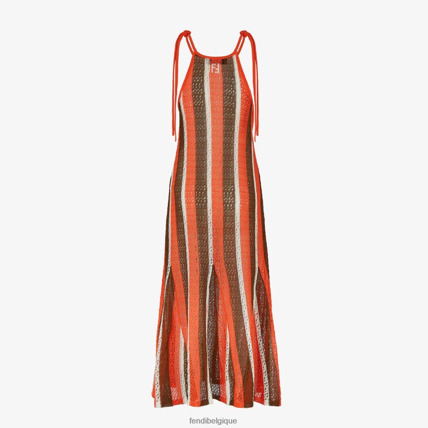 vêtements Fendi robe en coton au crochet multicolore femmes 8X8J2J1250 Fendi Belgique