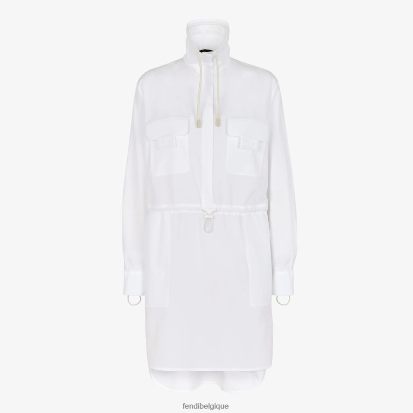vêtements Fendi robe en coton blanc femmes 8X8J2J1074 Fendi Lunette De Soleil