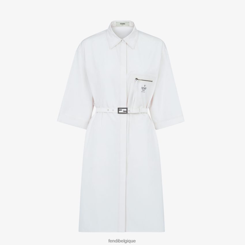 vêtements Fendi robe en coton blanc femmes 8X8J2J1149 Fendi Lunette De Soleil