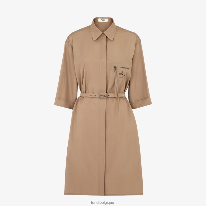 vêtements Fendi robe en coton brun femmes 8X8J2J1069 Fendi Sac
