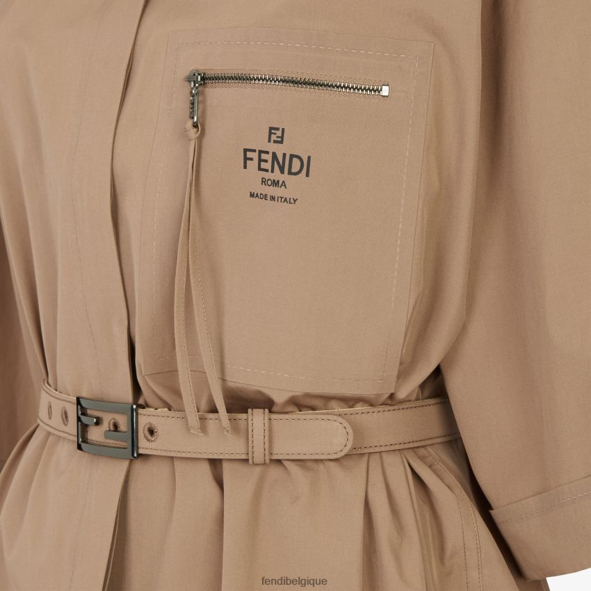 vêtements Fendi robe en coton brun femmes 8X8J2J1069 Fendi Sac