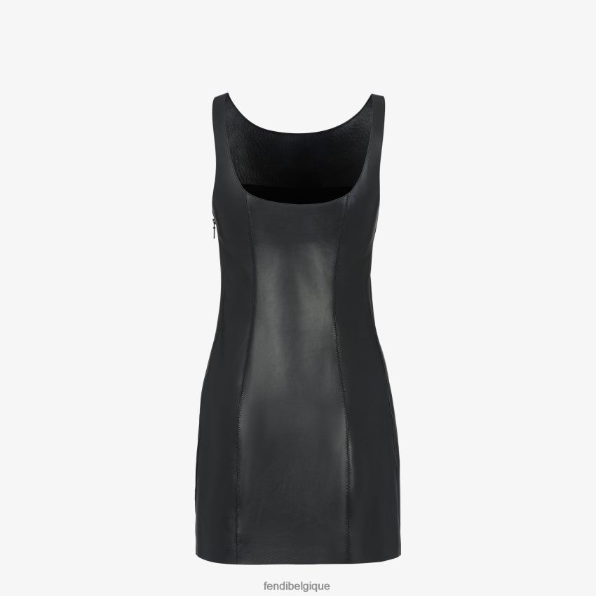 vêtements Fendi robe en cuir noir femmes 8X8J2J943 Fendi Sac