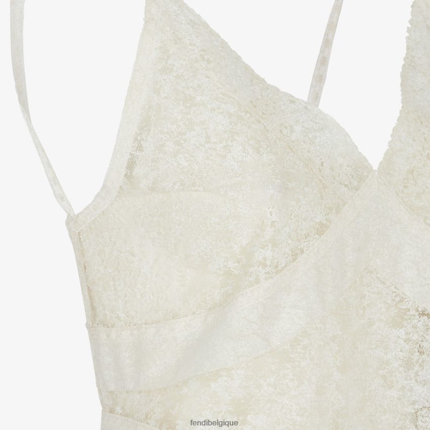vêtements Fendi robe en dentelle blanc femmes 8X8J2J1007 Fendi Belgique