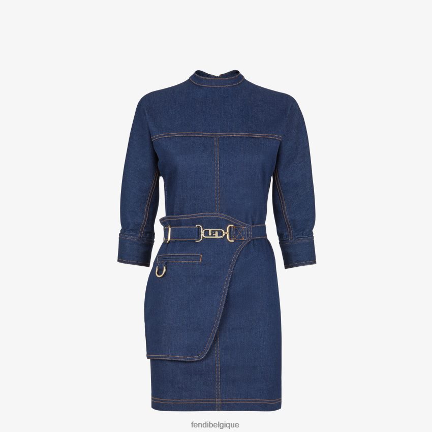 vêtements Fendi robe en jean bleu femmes 8X8J2J1197 Fendi Lunette De Soleil