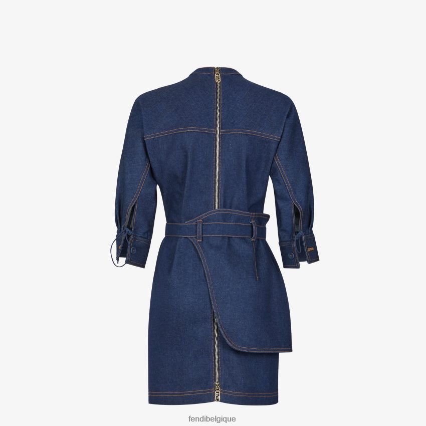vêtements Fendi robe en jean bleu femmes 8X8J2J1197 Fendi Lunette De Soleil