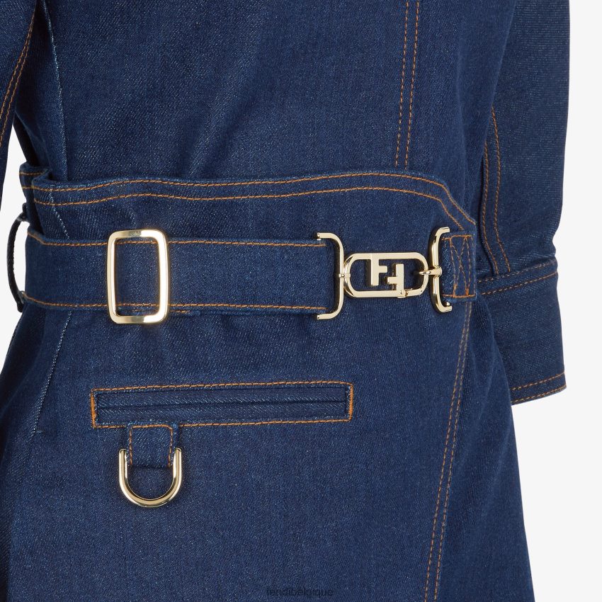 vêtements Fendi robe en jean bleu femmes 8X8J2J1197 Fendi Lunette De Soleil