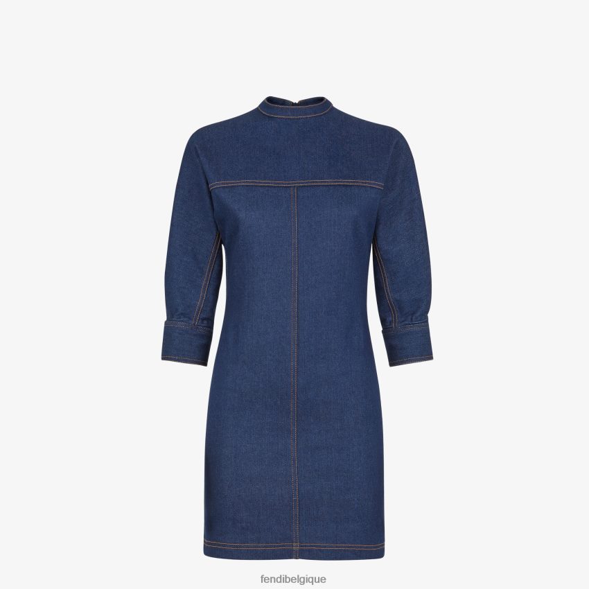 vêtements Fendi robe en jean bleu femmes 8X8J2J1197 Fendi Lunette De Soleil