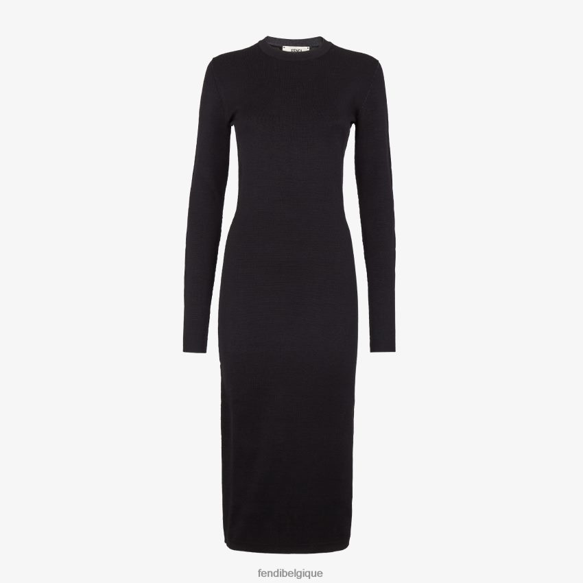 vêtements Fendi robe en jersey noir femmes 8X8J2J1142 Fendi Belgique