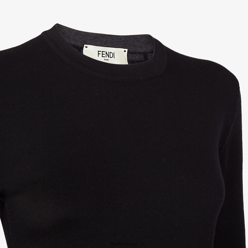 vêtements Fendi robe en jersey noir femmes 8X8J2J1142 Fendi Belgique