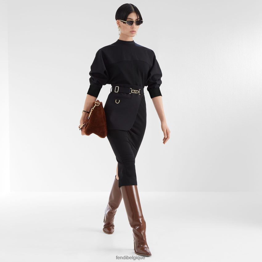 vêtements Fendi robe en jersey noir femmes 8X8J2J1212 Fendi Lunette De Soleil