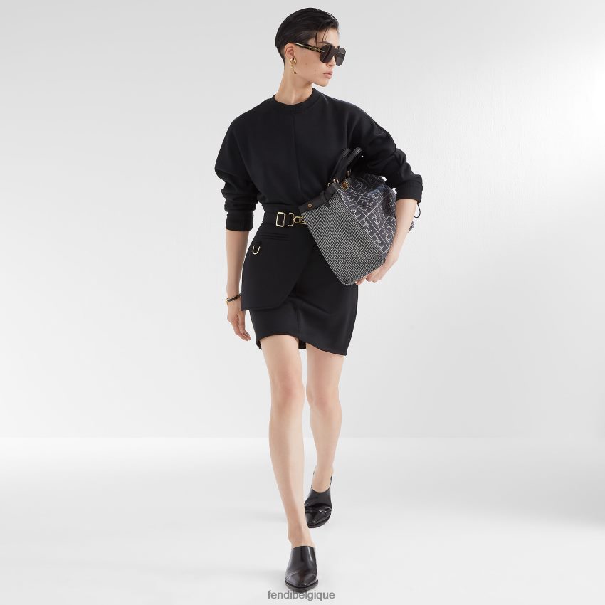 vêtements Fendi robe en jersey noir femmes 8X8J2J1222 Fendi Sac