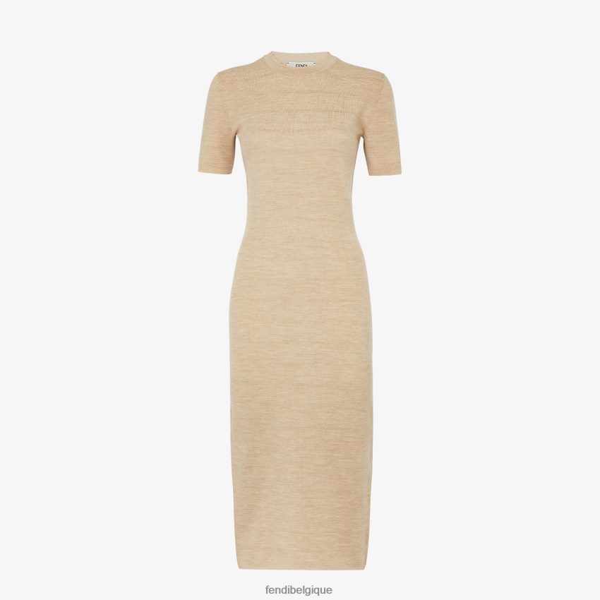 vêtements Fendi robe en laine beige femmes 8X8J2J1082 Fendi Belgique