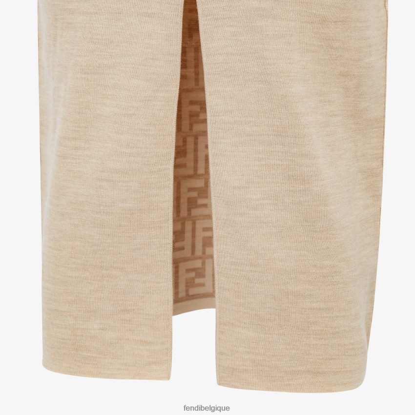 vêtements Fendi robe en laine beige femmes 8X8J2J1082 Fendi Belgique
