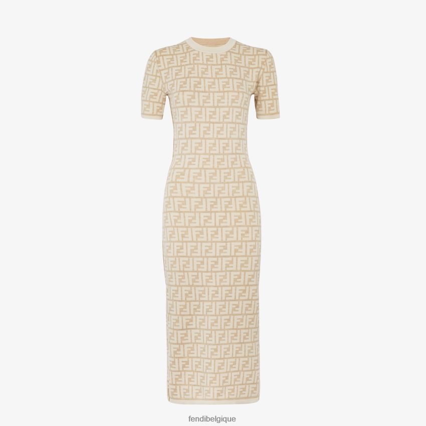 vêtements Fendi robe en laine beige femmes 8X8J2J1082 Fendi Belgique