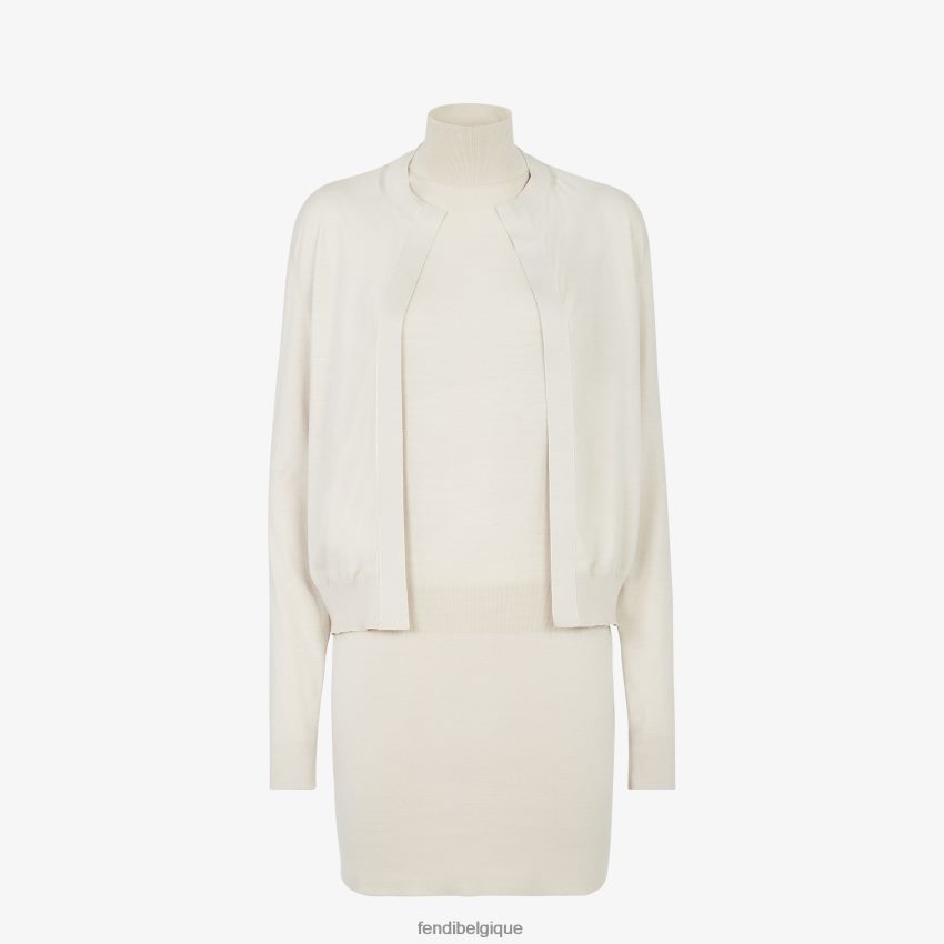 vêtements Fendi robe en laine beige femmes 8X8J2J1132 Fendi Sac