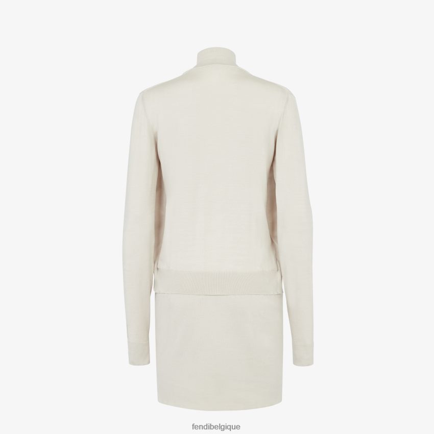 vêtements Fendi robe en laine beige femmes 8X8J2J1132 Fendi Sac