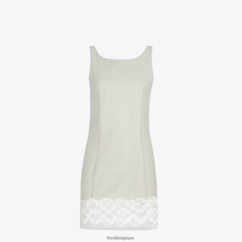 vêtements Fendi robe en laine blanc femmes 8X8J2J940 Fendi Sac
