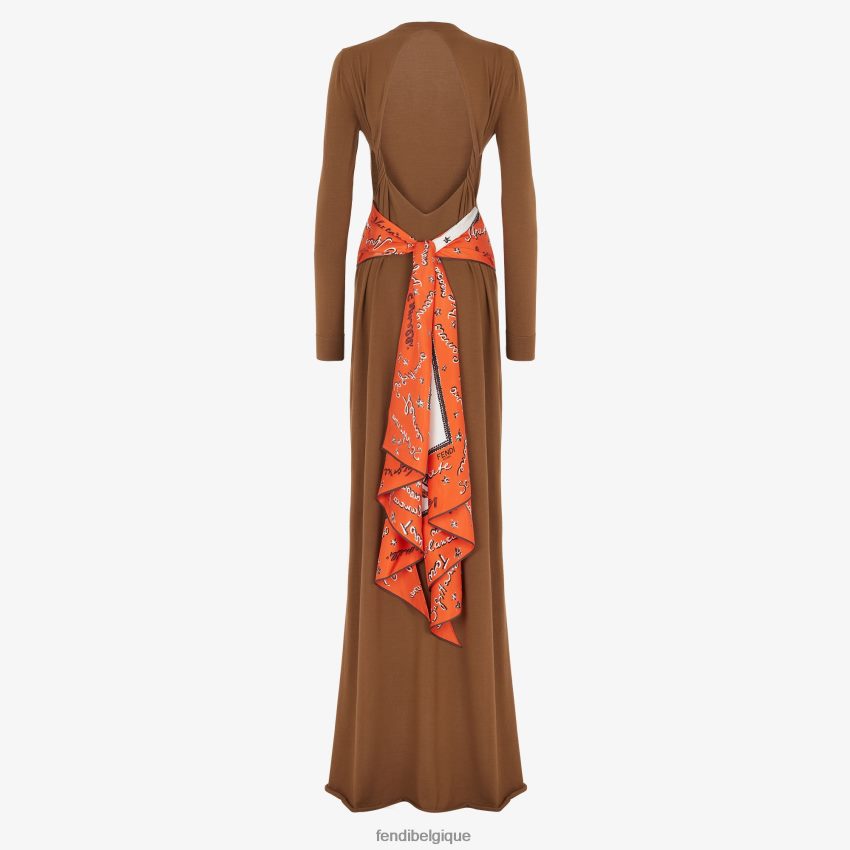 vêtements Fendi robe en laine brun femmes 8X8J2J1249 Fendi Sac