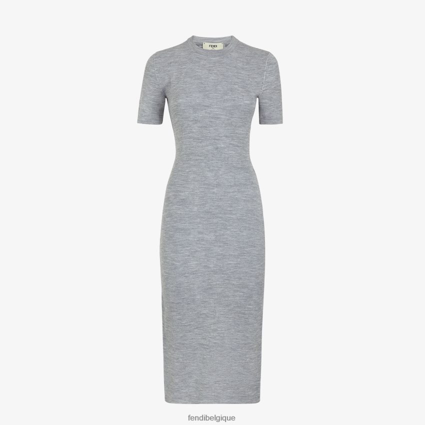 vêtements Fendi robe en laine gris femmes 8X8J2J1117 Fendi Sac