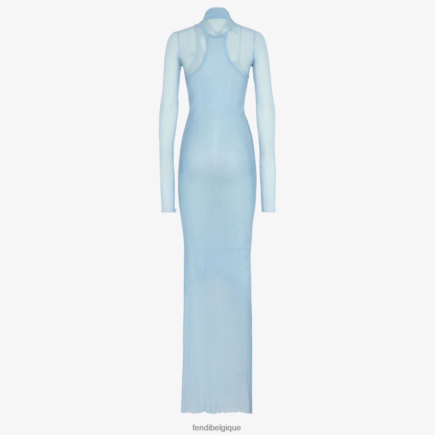 vêtements Fendi robe en maille de soie bleu clair femmes 8X8J2J944 Fendi Belgique