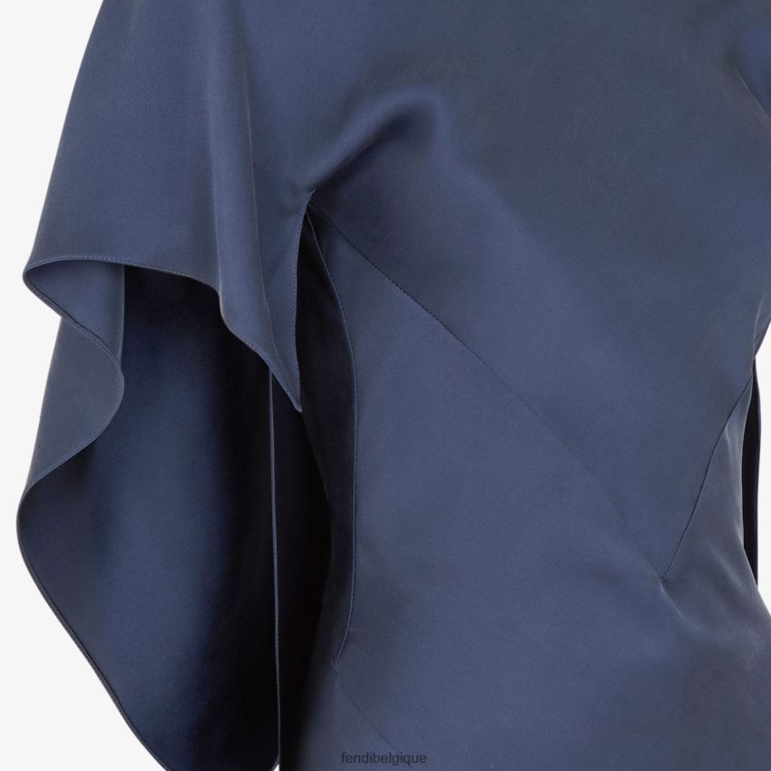 vêtements Fendi robe en satin bleu femmes 8X8J2J1185 Fendi Lunette De Soleil