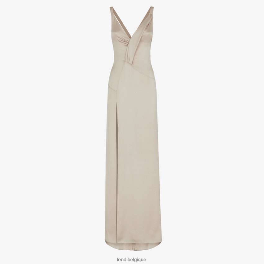 vêtements Fendi robe en satin tourterelle beige femmes 8X8J2J1194 Fendi Lunette De Soleil