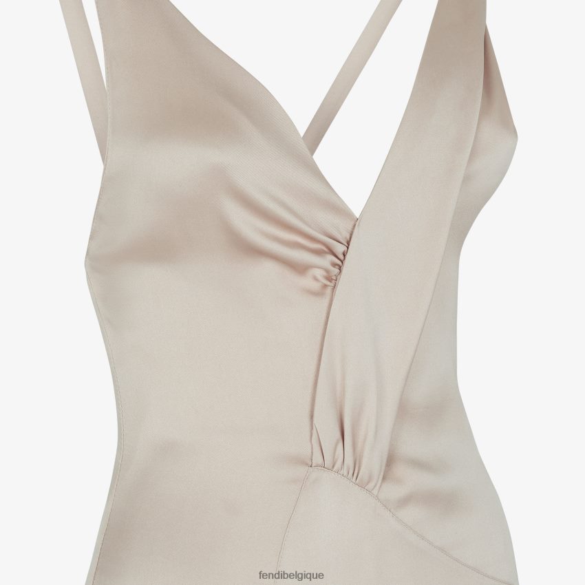 vêtements Fendi robe en satin tourterelle beige femmes 8X8J2J1194 Fendi Lunette De Soleil