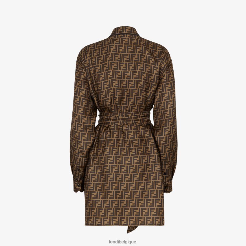 vêtements Fendi robe en sergé brun femmes 8X8J2J976 Fendi Sac