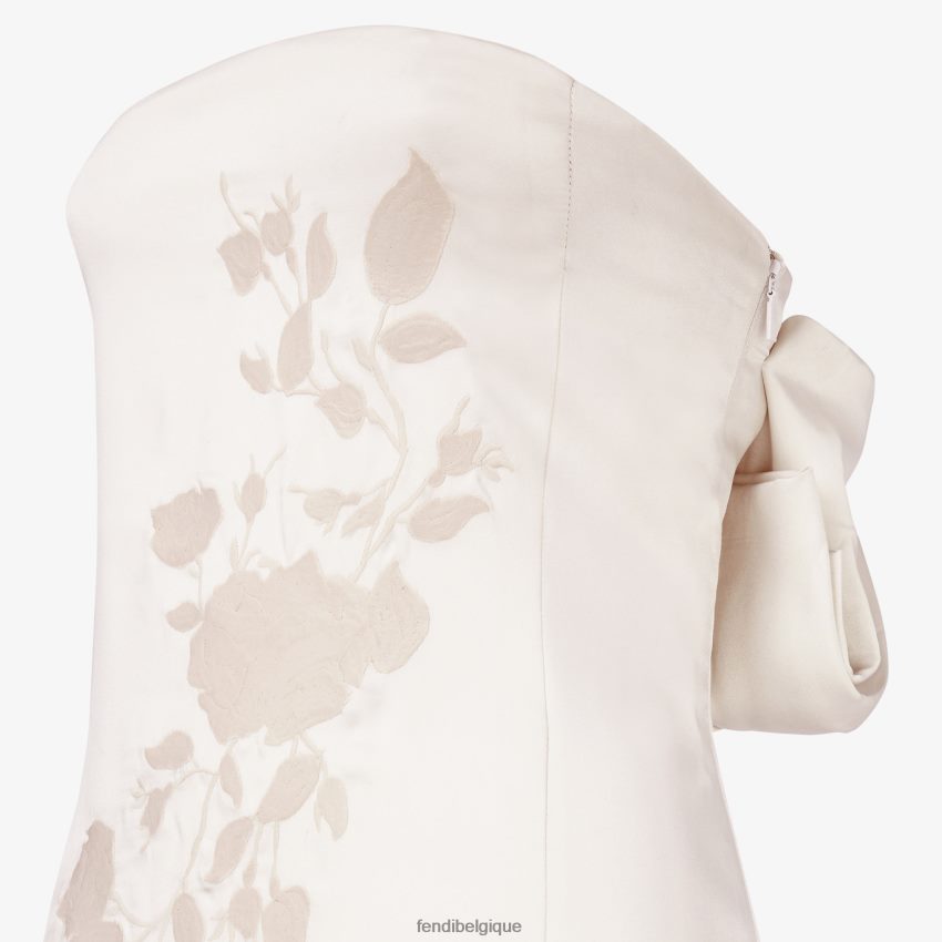 vêtements Fendi robe en soie beige femmes 8X8J2J1135 Fendi Sac