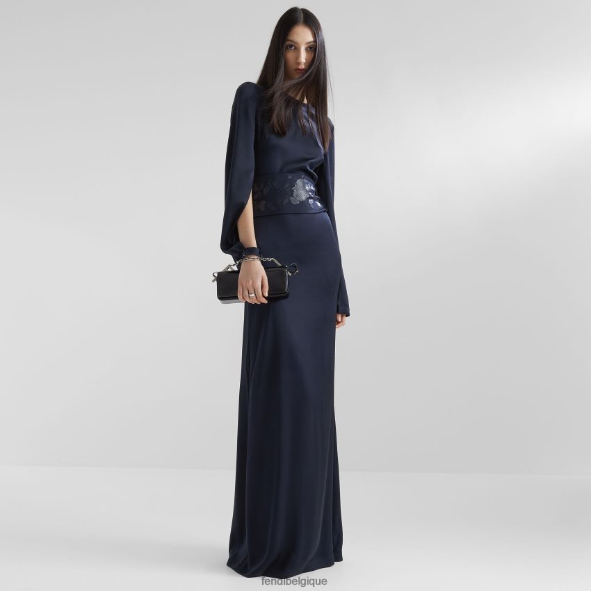 vêtements Fendi robe en soie bleu femmes 8X8J2J1134 Fendi Lunette De Soleil