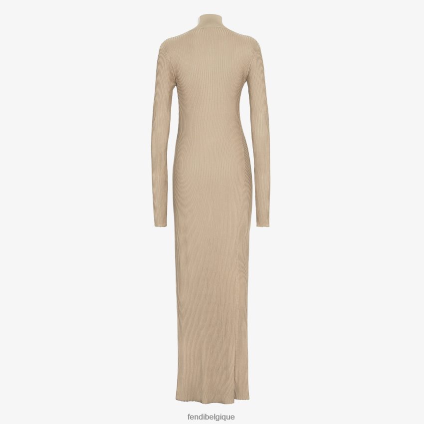 vêtements Fendi robe en soie et viscose beige femmes 8X8J2J953 Fendi Belgique