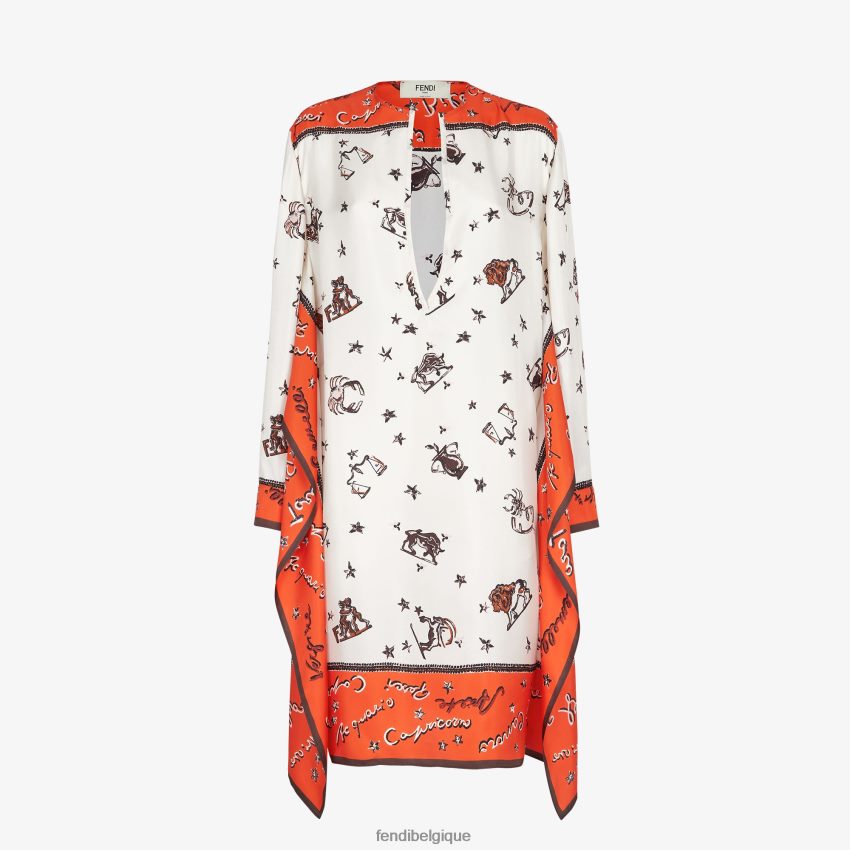 vêtements Fendi robe en soie orange femmes 8X8J2J1020 Fendi Lunette De Soleil