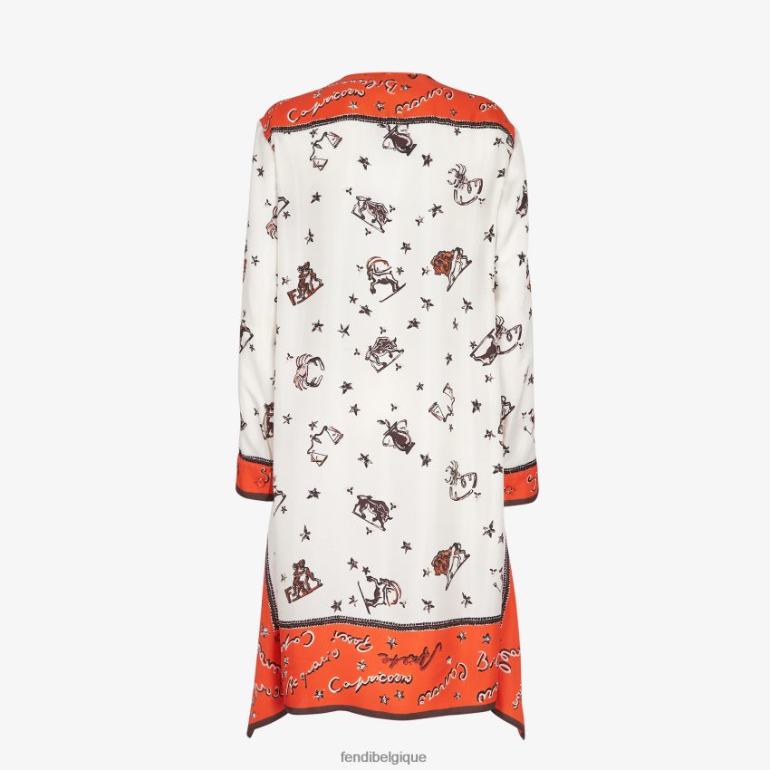 vêtements Fendi robe en soie orange femmes 8X8J2J1020 Fendi Lunette De Soleil