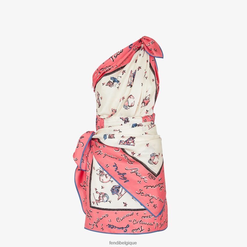 vêtements Fendi robe en soie rose femmes 8X8J2J985 Fendi Sac