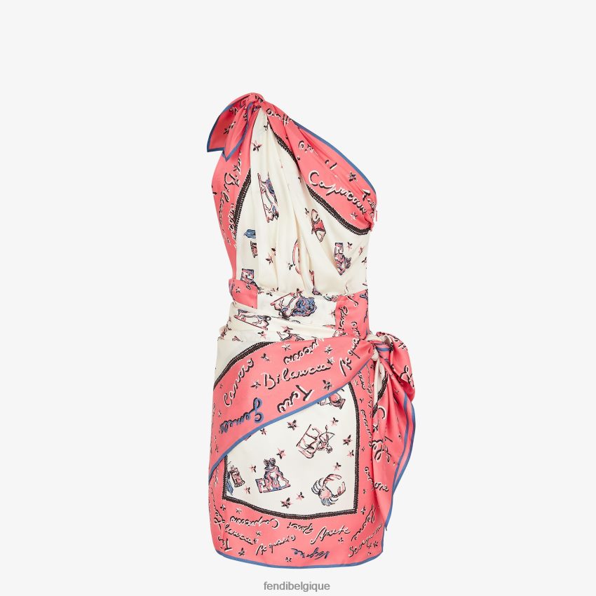 vêtements Fendi robe en soie rose femmes 8X8J2J985 Fendi Sac