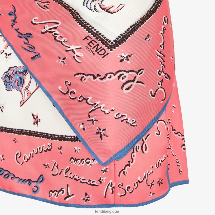 vêtements Fendi robe en soie rose femmes 8X8J2J985 Fendi Sac