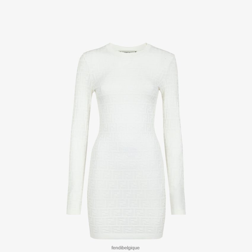 vêtements Fendi robe en viscose blanc femmes 8X8J2J980 Fendi Belgique