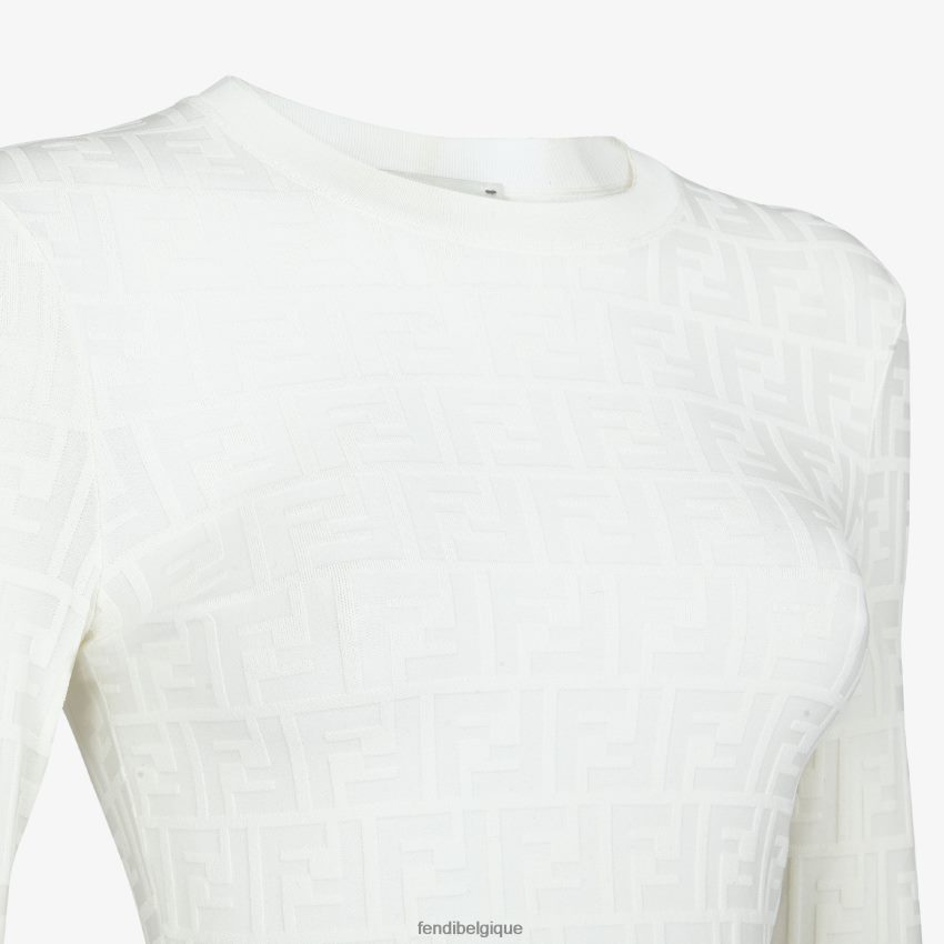 vêtements Fendi robe en viscose blanc femmes 8X8J2J980 Fendi Belgique