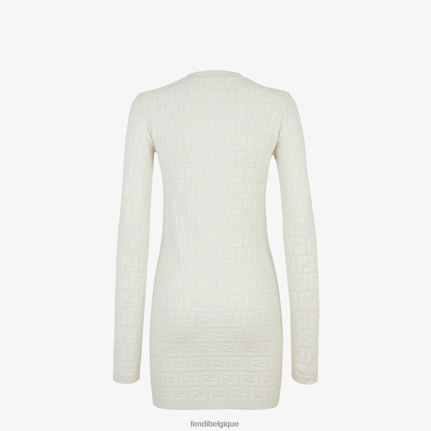 vêtements Fendi robe ff en viscose blanc femmes 8X8J2J993 Fendi Lunette De Soleil
