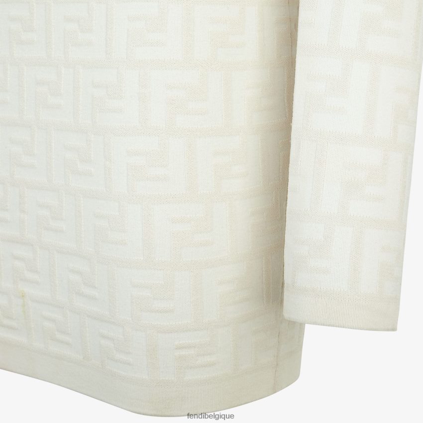 vêtements Fendi robe ff en viscose blanc femmes 8X8J2J993 Fendi Lunette De Soleil