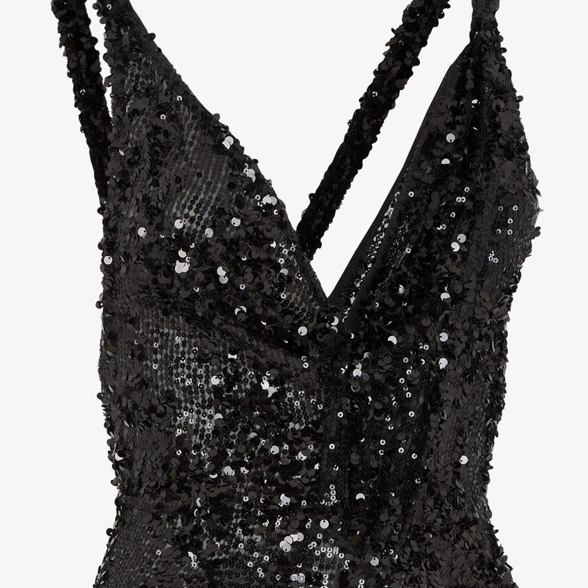 vêtements Fendi robe à sequins et mousseline noir femmes 8X8J2J1184 Fendi Belgique