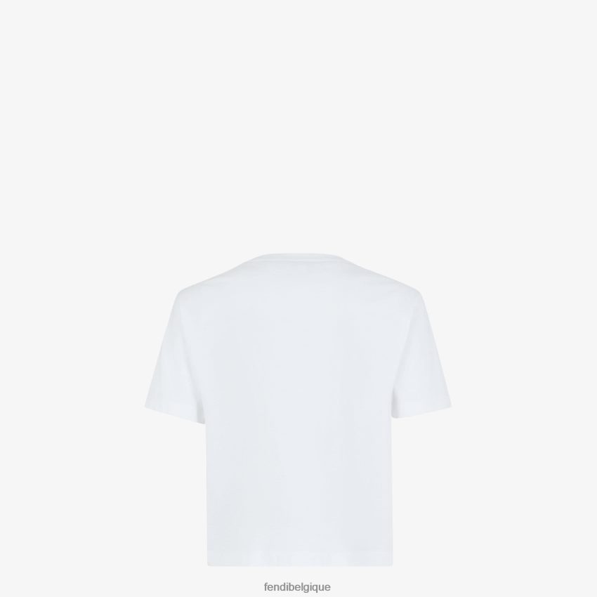 vêtements Fendi t-shirt en coton blanc femmes 8X8J2J1112 Fendi Belgique