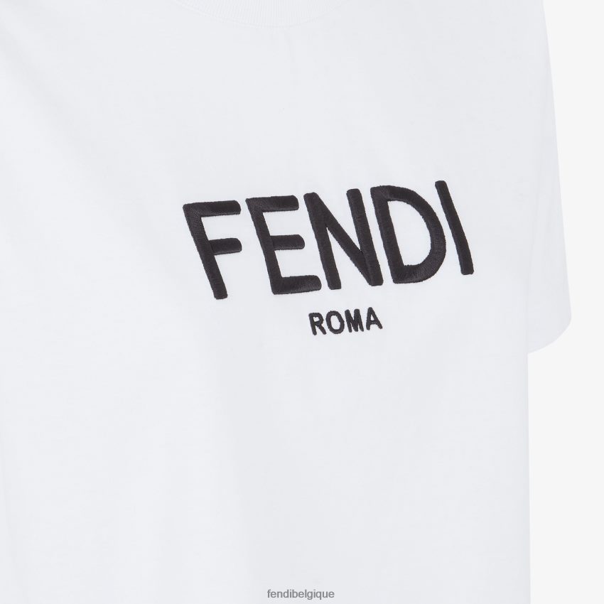 vêtements Fendi t-shirt en coton blanc femmes 8X8J2J1112 Fendi Belgique
