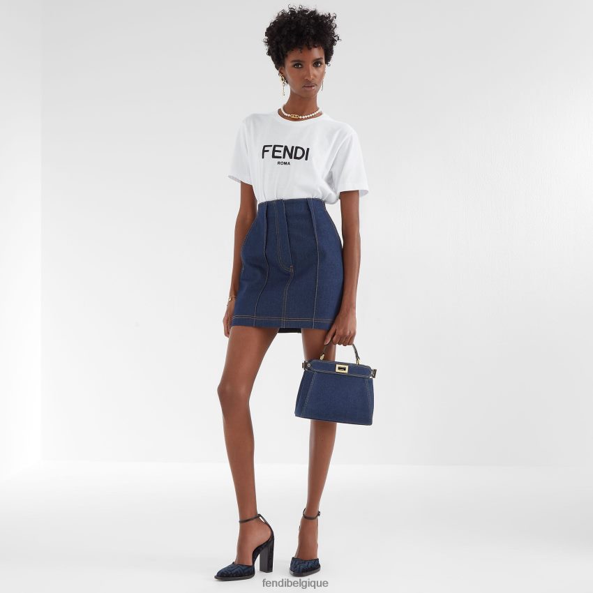 vêtements Fendi t-shirt en coton blanc femmes 8X8J2J1112 Fendi Belgique