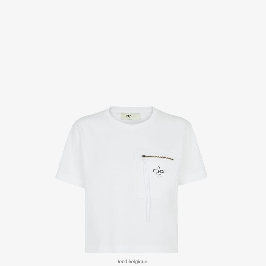 vêtements Fendi t-shirt en jersey blanc femmes 8X8J2J1145 Fendi Belgique