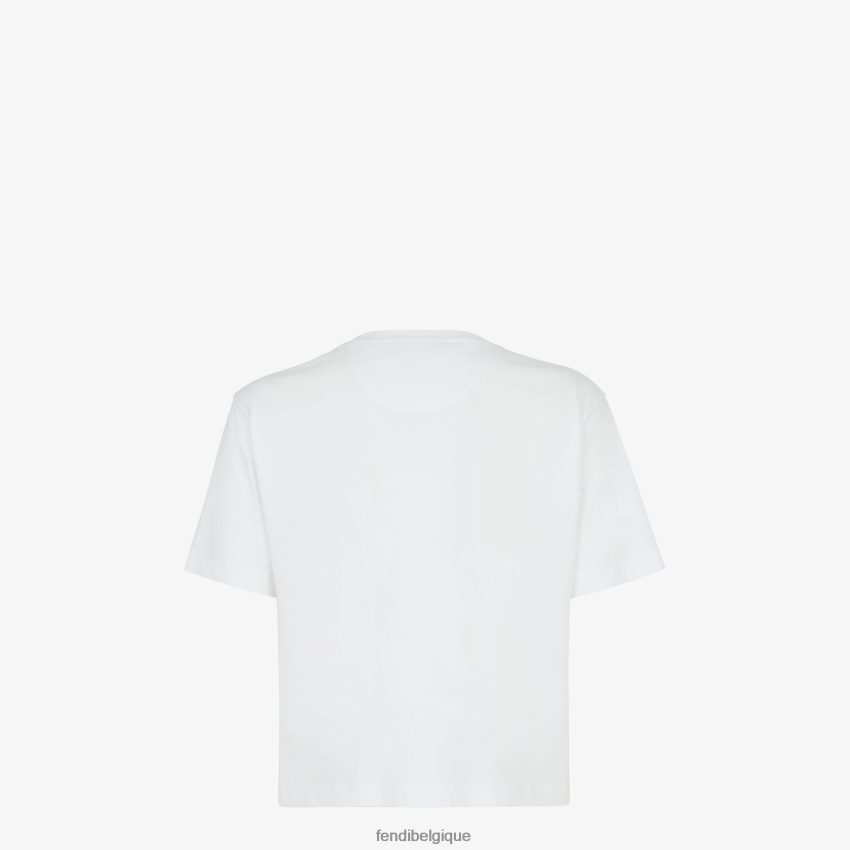 vêtements Fendi t-shirt en jersey blanc femmes 8X8J2J1145 Fendi Belgique