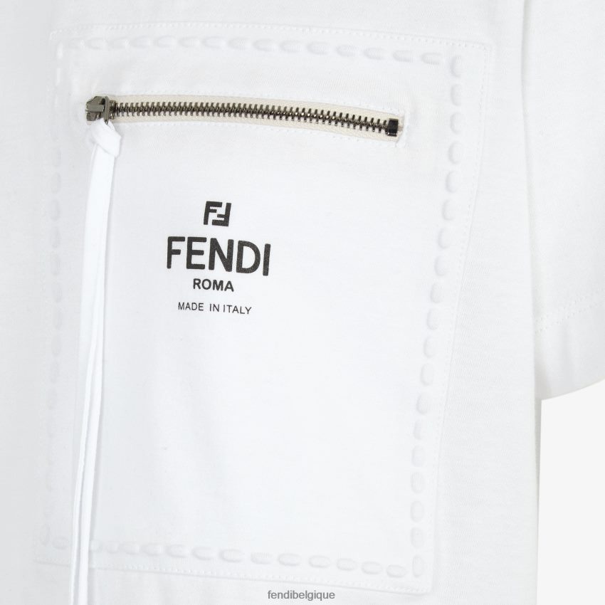 vêtements Fendi t-shirt en jersey blanc femmes 8X8J2J1145 Fendi Belgique